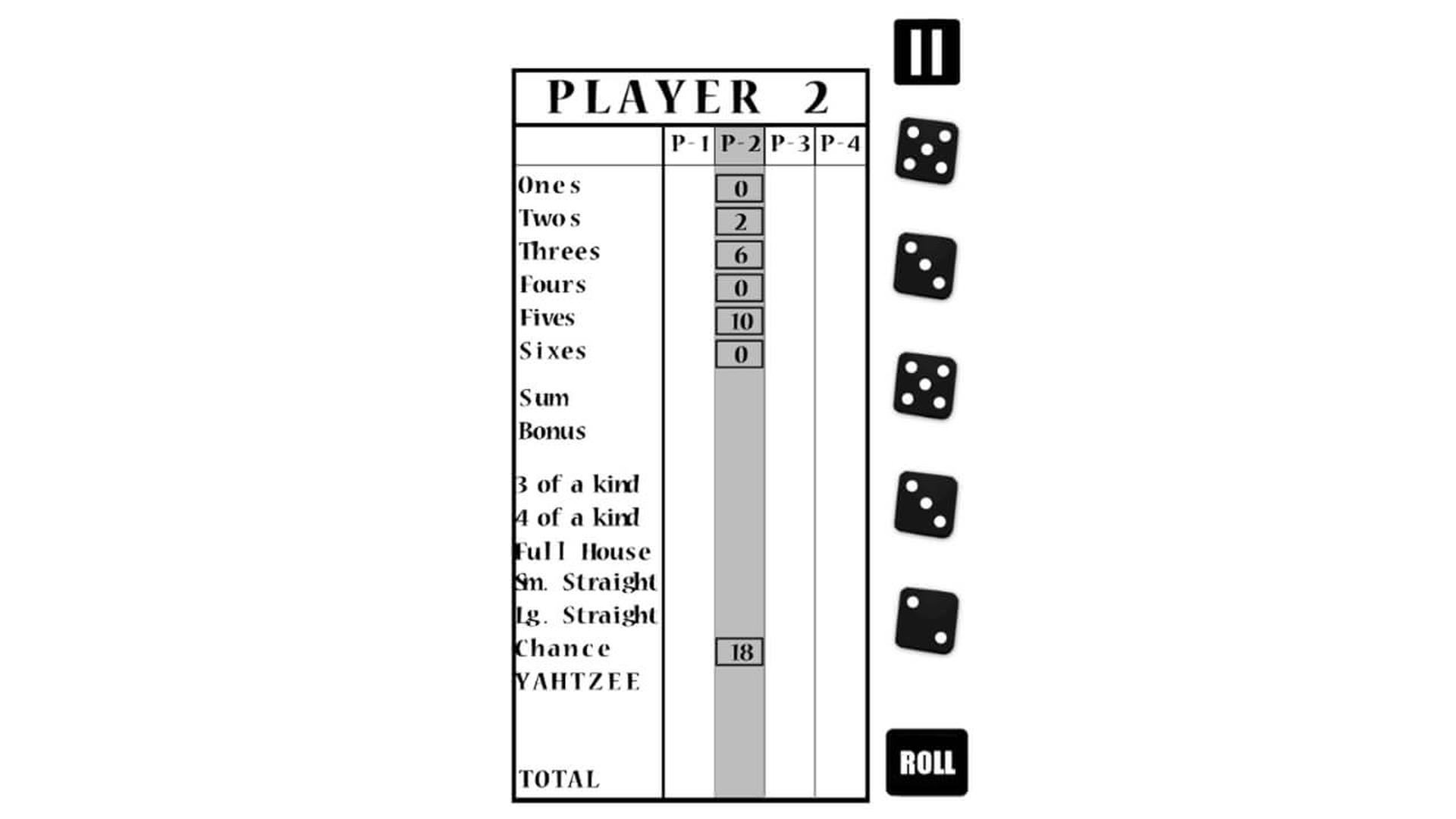 Yatzy Yahtzee Yams Classic Edition