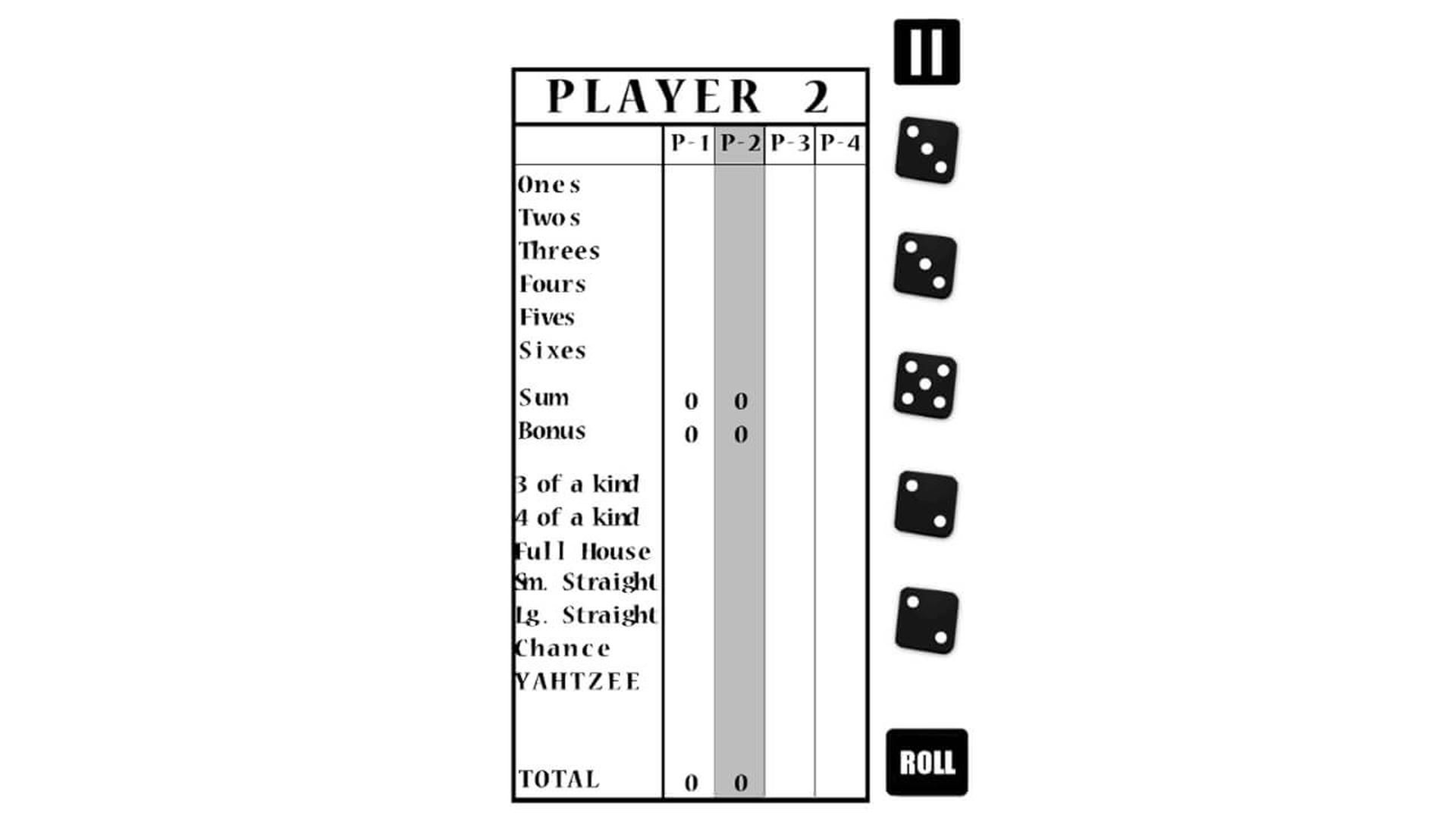 Yatzy Yahtzee Yams Classic Edition