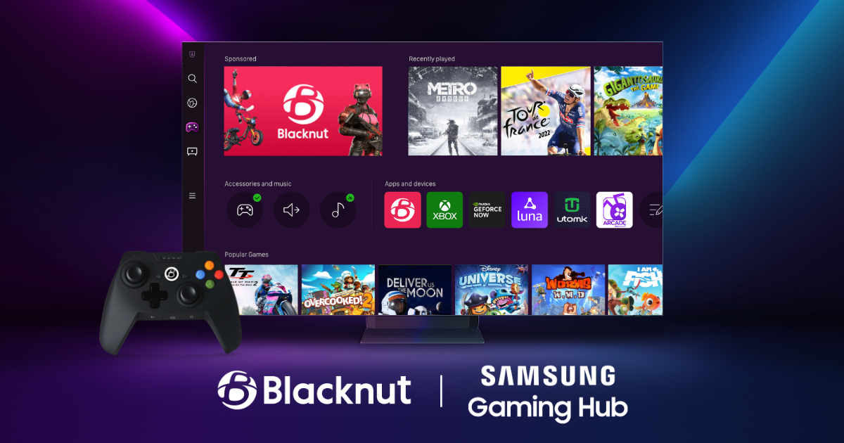 Blacknut Cloud Gaming, backed by Cloud Partners Radian Arc and other, launch new experience for Samsung Gaming Hub