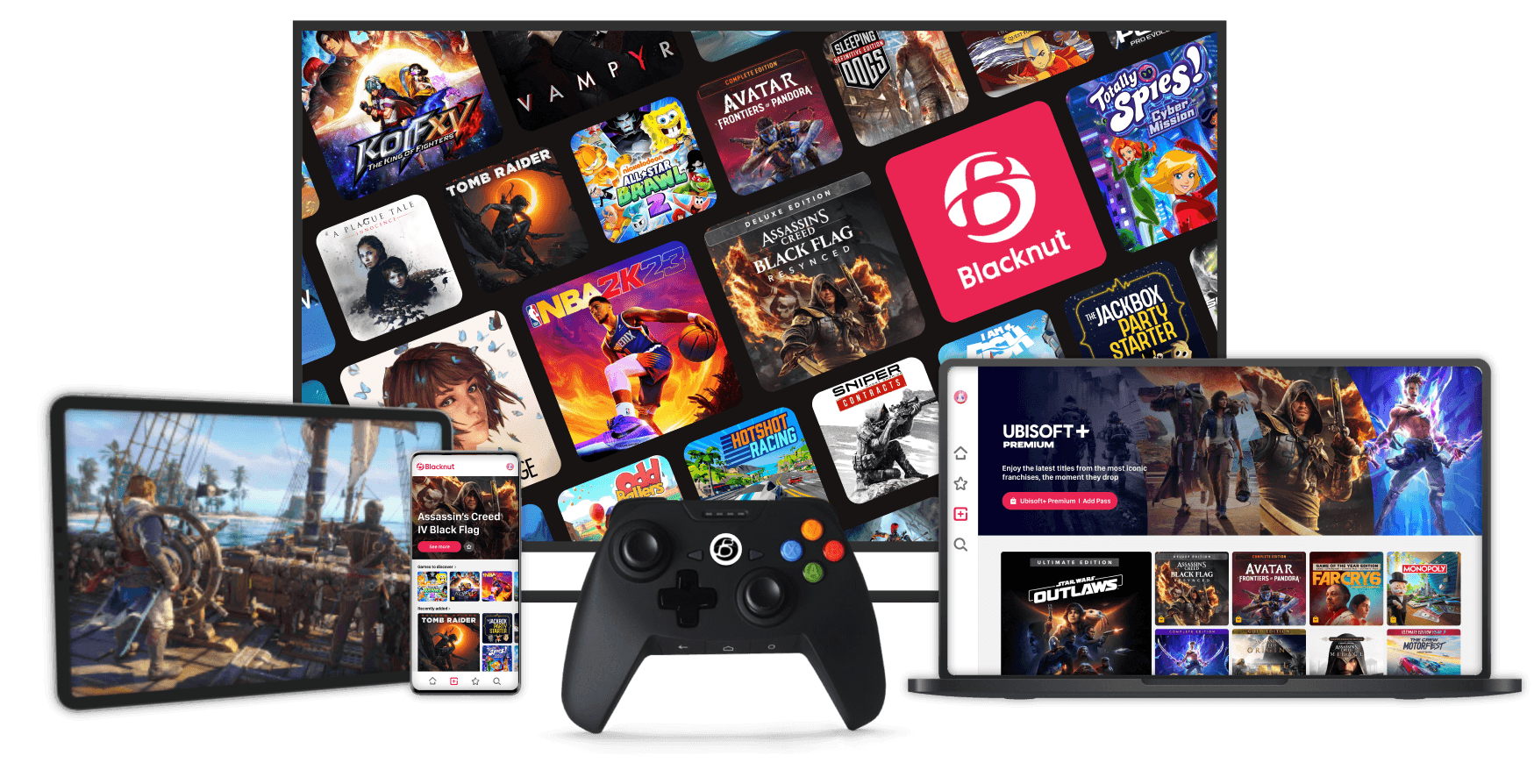 Play instantly on all your screens, no downloads.