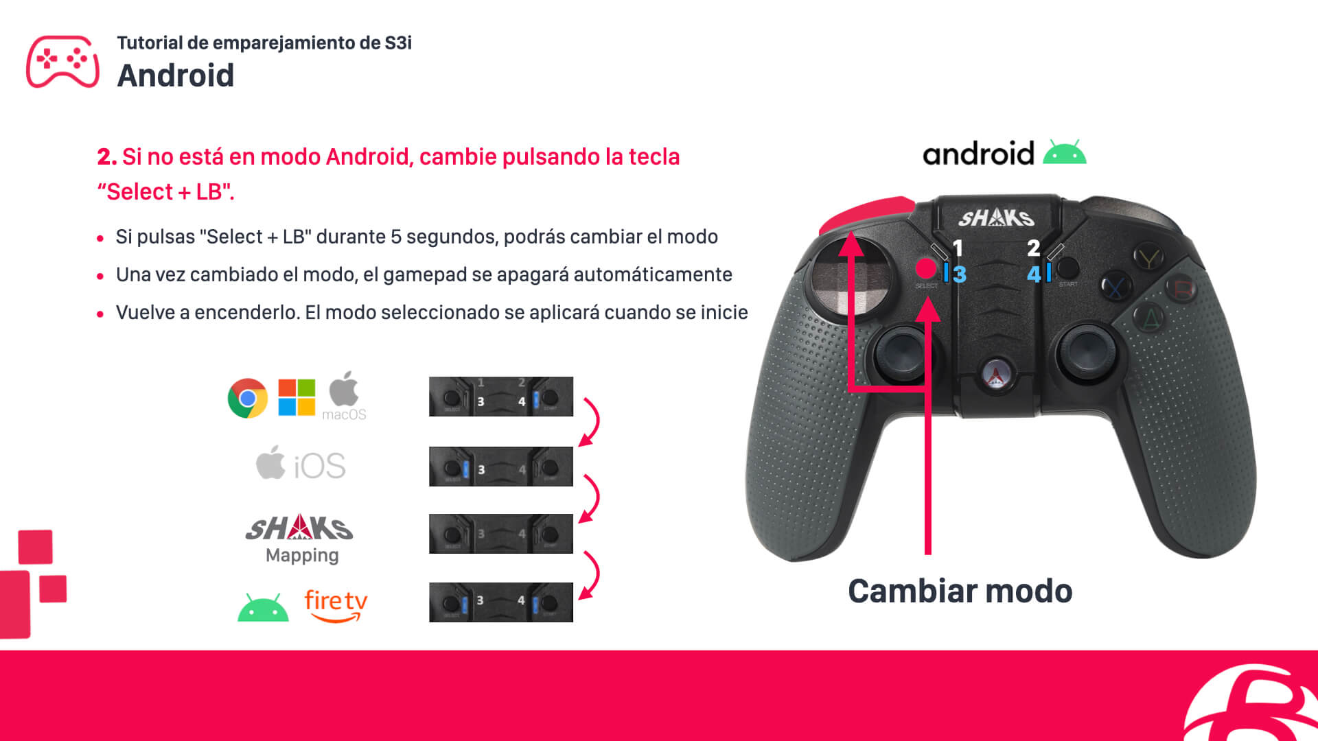 Configurar un mando SHAKS S3b para smartphone Android