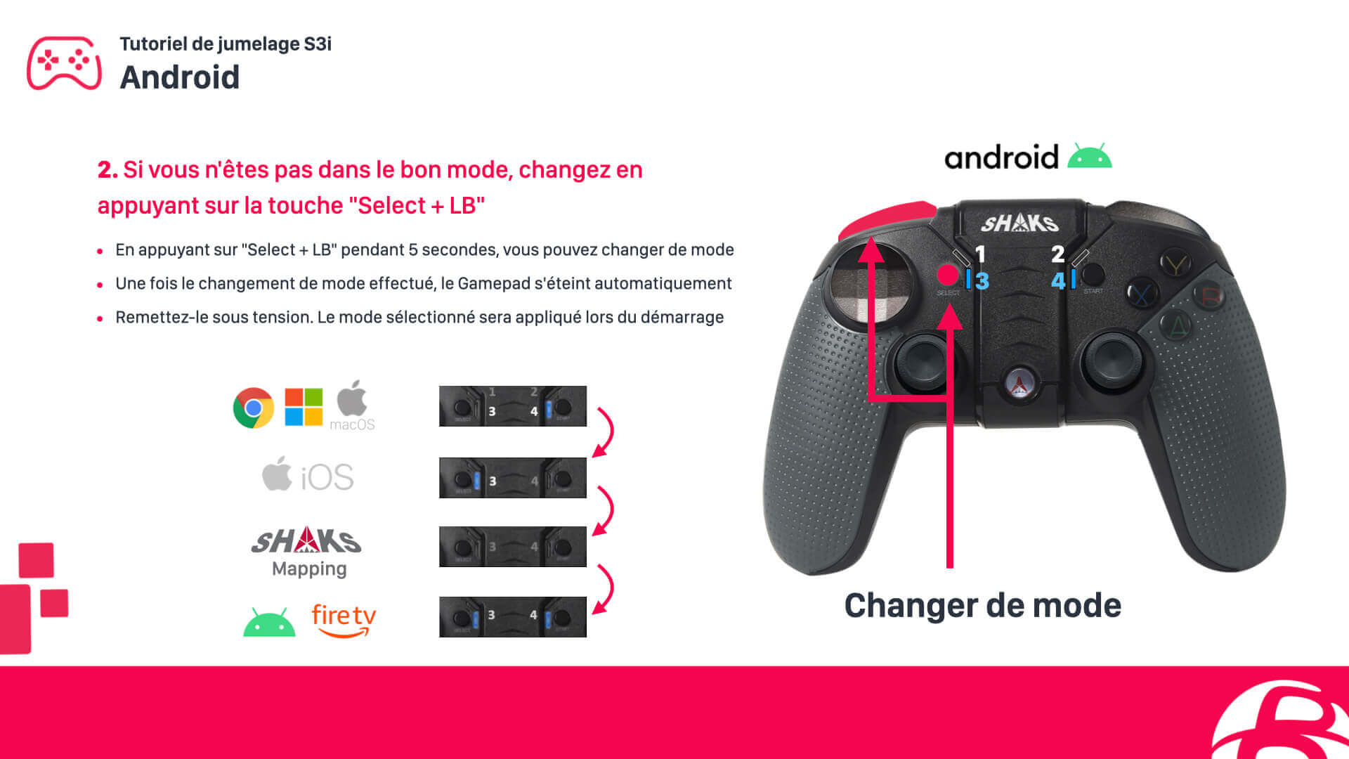 Configurer une manette SHAKS S3b sur smartphone Android