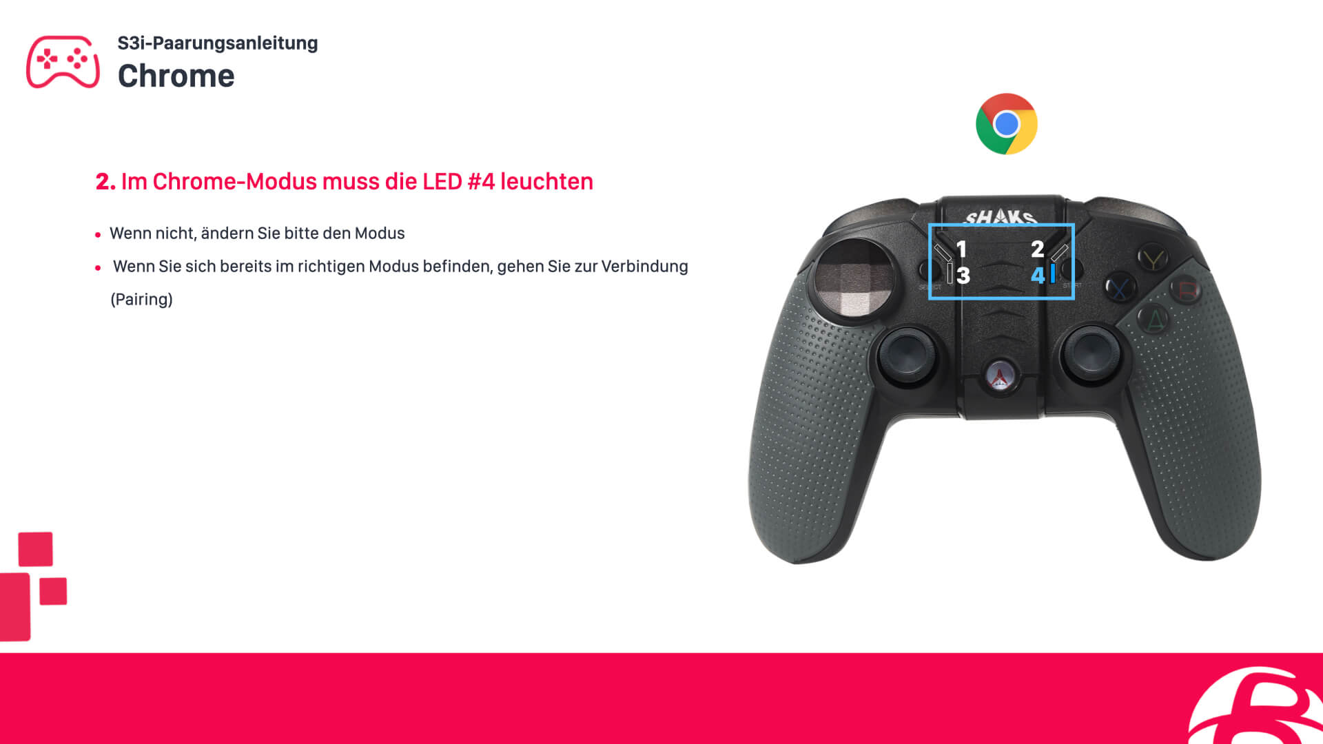 Konfiguriere einen SHAKS S3b Controller für Google Chrome