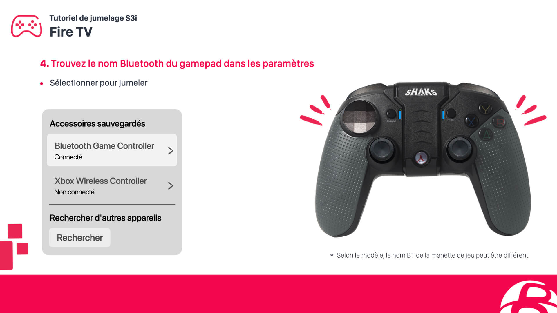Configurer une manette SHAKS S3b sur Amazon Fire TV