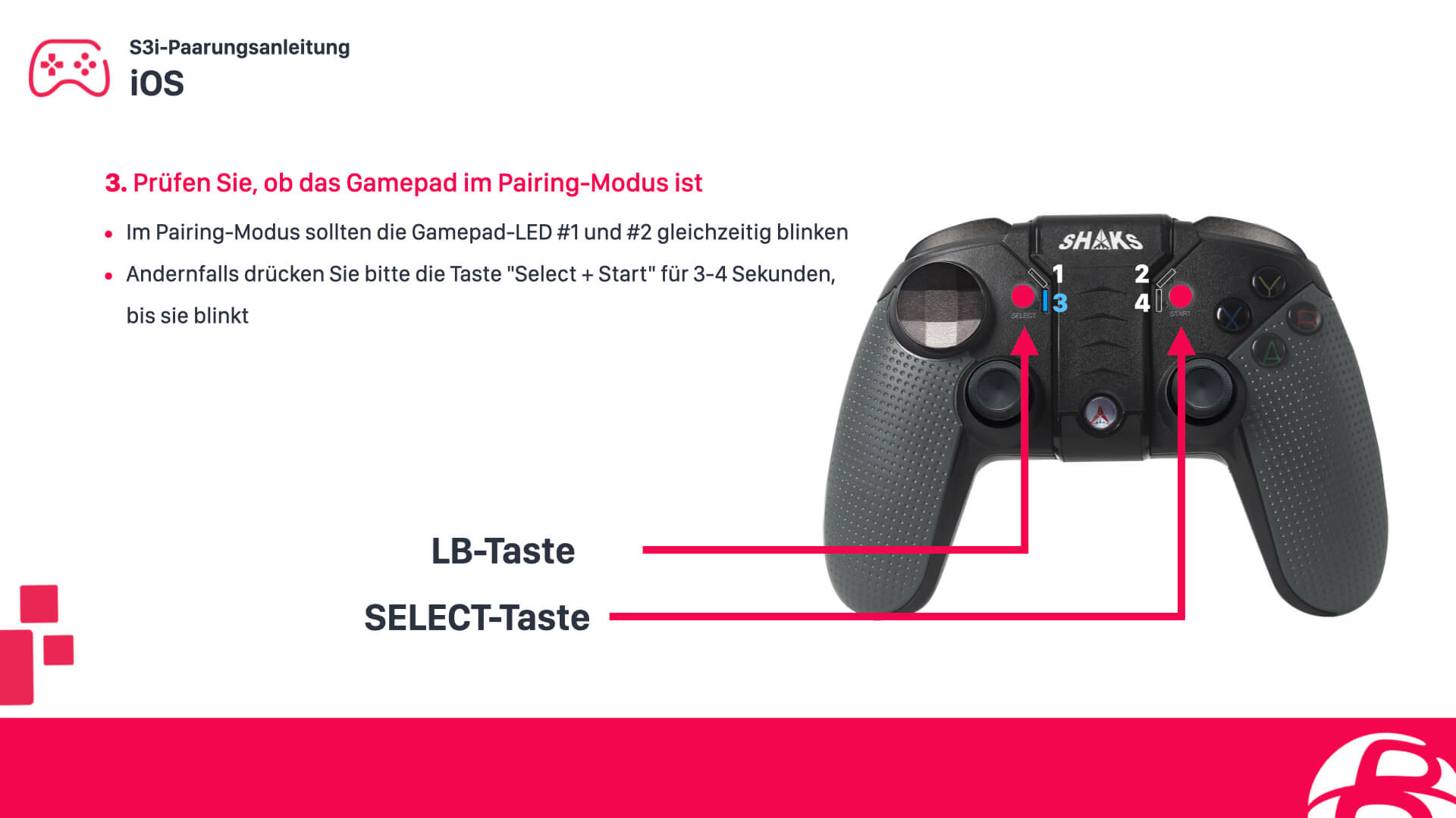 Konfiguriere einen SHAKS S3b Controller für Apple iOS