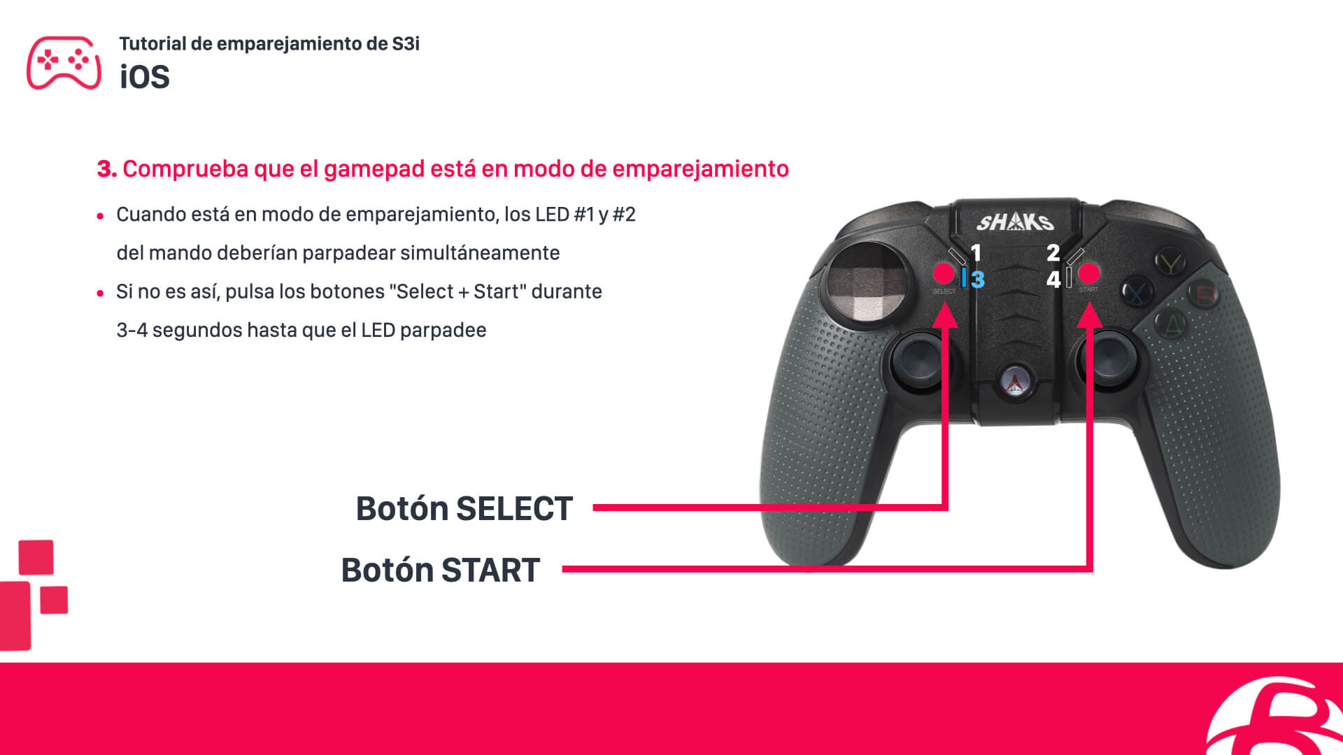 Configurar un mando SHAKS S3b para Apple iOS
