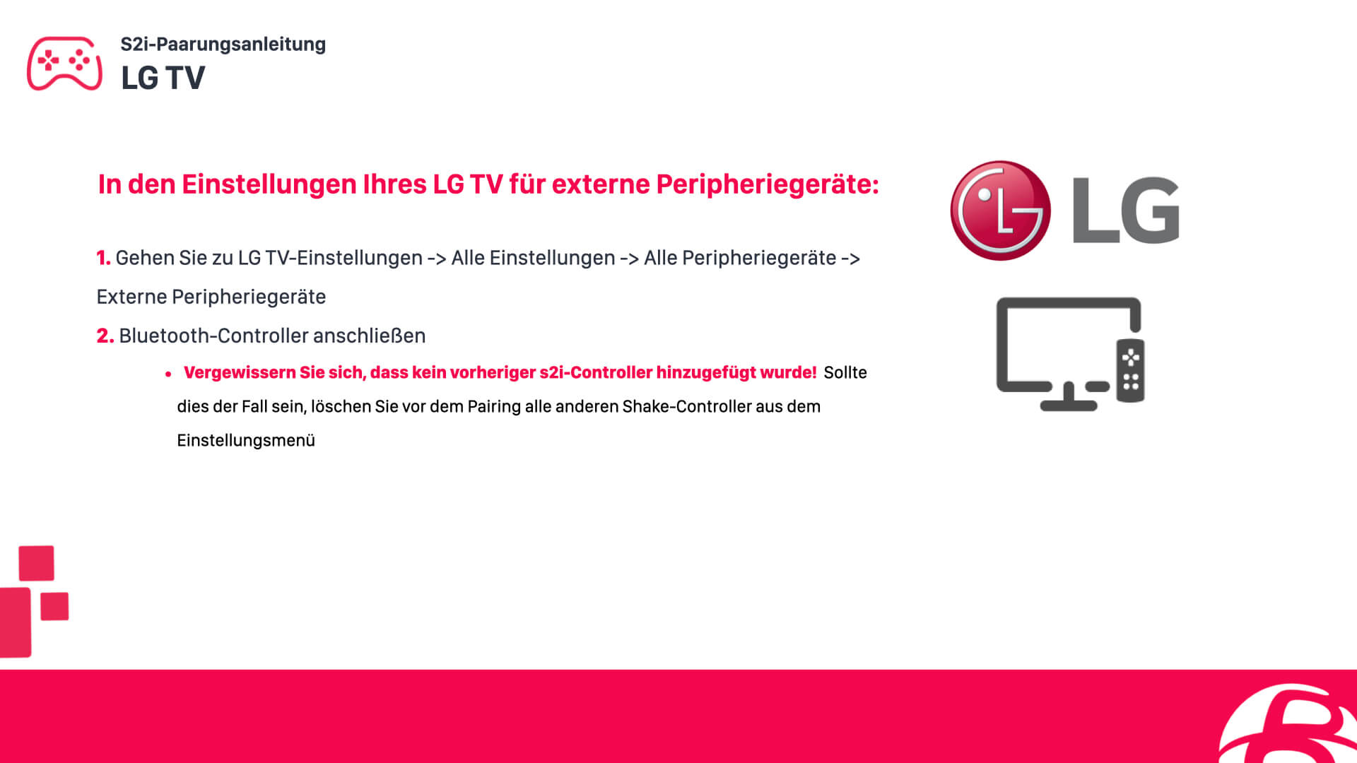 Konfiguriere einen SHAKS S2i Controller für LG Smart TV
