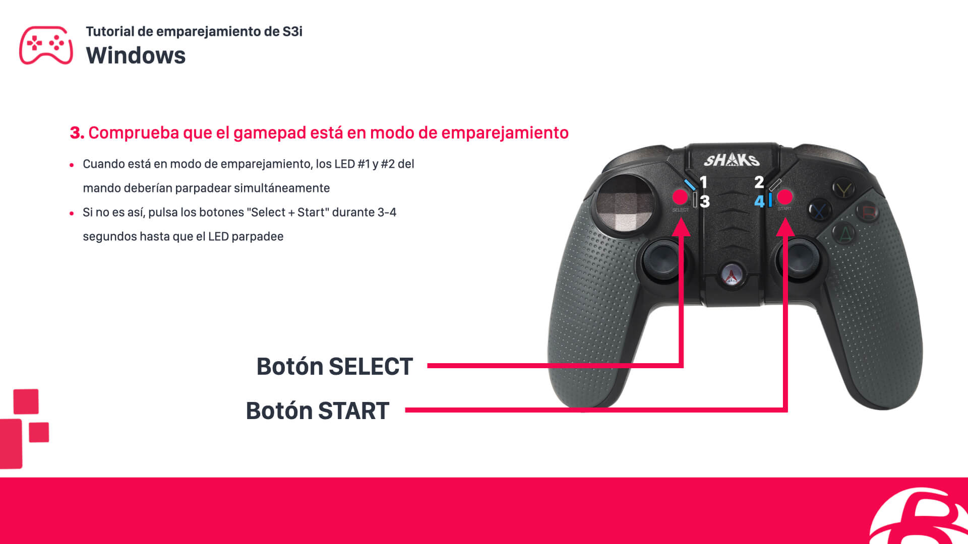 Configurar un mando SHAKS S3b para Microsoft Windows